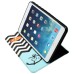 Colorful Picture Printed Black White Waves Anchor Wallet Card Slot Stand Leather Smart Case For iPad Mini 1 / 2 / 3