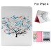 Colorful Picture Printed Blooming Tree Wallet Card Slot Stand Leather Smart Case For iPad 2 / 3 /4