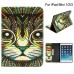 Colorful Picture Printed Cat Head Wallet Card Slot Stand Leather Smart Case For iPad Mini 1 / 2 / 3