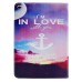 Colorful Picture Printed I Am In Love With You Wallet Card Slot Stand Leather Smart Case For iPad Air 2 (iPad 6)