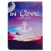 Colorful Picture Printed I Am In Love With You Wallet Card Slot Stand Leather Smart Case For iPad Air (iPad 5)