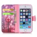 Colorful Picture Printed Love Hearts Wallet Card Slot Stand Leather Case For iPhone 5 / 5s