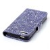 Colorful Picture Printed Purple Fine Flower Pattern Wallet Card Slot Stand Leather Case For iPhone 5 / 5s