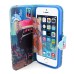 Colorful Picture Printed Sheep Wallet Card Slot Stand Leather Case For iPhone 5 / 5s