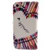 Colorful Picture Printed Smile Pencil Wallet Card Slot Stand Leather Case For iPhone 5 / 5s