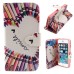 Colorful Picture Printed Smile Pencil Wallet Card Slot Stand Leather Case For iPhone 5 / 5s