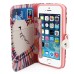 Colorful Picture Printed Smile Pencil Wallet Card Slot Stand Leather Case For iPhone 5 / 5s