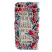 Colorful Picture Printed Though She Be But Little She Is Fierce Flower Wallet Card Slot Stand Leather Case For iPhone 5 / 5s