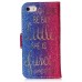 Colorful Picture Printed Though She Be But Little She Is Fierce Wallet Card Slot Stand Leather Case For iPhone 5 / 5s