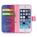 Colorful Picture Printed Though She Be But Little She Is Fierce Wallet Card Slot Stand Leather Case For iPhone 5 / 5s