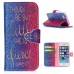 Colorful Picture Printed Though She Be But Little She Is Fierce Wallet Card Slot Stand Leather Case For iPhone 5 / 5s