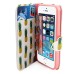 Colorful Picture Printed Tiny Pineapples Wallet Card Slot Stand Leather Case For iPhone 5 / 5s