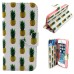 Colorful Picture Printed Tiny Pineapples Wallet Card Slot Stand Leather Case For iPhone 5 / 5s