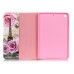 Colorful Printed PU Leather Case Cover for iPad Mini 1 / 2 / 3 - Roses And Ancient Eiffel Tower