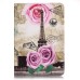 Colorful Printed PU Leather Case Cover for iPad Mini 1 / 2 / 3 - Roses And Ancient Eiffel Tower