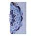 Colorful Printed PU Leather Flip Wallet Stand Case With Card Slots For iPhone 6/6s - Blue half flower