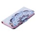 Colorful Printed PU Leather Flip Wallet Stand Case With Card Slots For iPhone 6/6s - Blue half flower