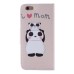 Colorful Printed PU Leather Flip Wallet Stand Case With Card Slots For iPhone 6/6s - Cute Panda