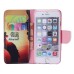 Colorful Printed PU Leather Flip Wallet Stand Case With Card Slots For iPhone 6/6s - Sunset Lady Miss You