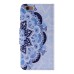 Colorful Printed PU Leather Flip Wallet Stand Case With Card Slots For iPhone 6/6s Plus -  Blue half flower