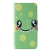 Colorful Printed PU Leather Flip Wallet Stand Case With Card Slots For iPhone 6/6s Plus - Green Smile Face