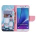 Colorful Printed PU Leather Flip Wallet Stand Case With Card Slots for Samsung Galaxy Note5 - Blue Parfum Bottle