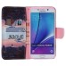 Colorful Printed PU Leather Flip Wallet Stand Case With Card Slots for Samsung Galaxy Note5 - Inverted image