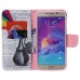 Colorful Printed PU Leather Flip Wallet Stand Case With Card Slots for Samsung Galaxy Note5 - Kettle Words