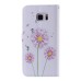 Colorful Printed PU Leather Flip Wallet Stand Case With Card Slots for Samsung Galaxy Note5 - Pink dandelion