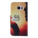 Colorful Printed PU Leather Flip Wallet Stand Case With Card Slots for Samsung Galaxy Note5 - Sunset Lady Miss You