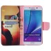 Colorful Printed PU Leather Flip Wallet Stand Case With Card Slots for Samsung Galaxy Note5 - Sunset Lady Miss You