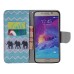 Colorful Printed PU Leather Flip Wallet Stand Case With Card Slots for Samsung Galaxy Note5 - Three Elephants