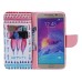 Colorful Printed PU Leather Flip Wallet Stand Case With Card Slots for Samsung Galaxy Note5 - Three red petal