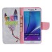 Colorful Printed PU Leather Flip Wallet Stand Case With Card Slots for Samsung Galaxy Note5 - Two feather