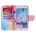 Colorful Printed PU Leather Flip Wallet Stand Case With Card Slots for Samsung Galaxy S6 - Bubble DON'T TOUCH MY PHONE