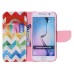 Colorful Printed PU Leather Flip Wallet Stand Case With Card Slots for Samsung Galaxy S6 - Colorful wave