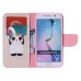 Colorful Printed PU Leather Flip Wallet Stand Case With Card Slots for Samsung Galaxy S6 - Cute Panda