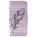 Colorful Printed PU Leather Flip Wallet Stand Case With Card Slots for Samsung Galaxy S6 - Pink background Feather