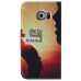 Colorful Printed PU Leather Flip Wallet Stand Case With Card Slots for Samsung Galaxy S6 - Sunset Miss You