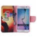 Colorful Printed PU Leather Flip Wallet Stand Case With Card Slots for Samsung Galaxy S6 - Sunset Miss You