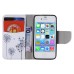 Colorful Printed PU Leather Flip Wallet Stand Case With Card Slots for iPhone 4 / 4s -  Elegant Dandelion