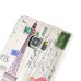 Colorful Purple Eiffel Tower Pattern Magnetic Stand Leather Case With Card Slots For Samsung Galaxy Note 5