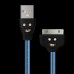 Colorful Smile Face Data Sync and Charging Cable with LED Light for iPhone 4/4S iPad iPod - Black