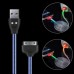 Colorful Smile Face Data Sync and Charging Cable with LED Light for iPhone 4/4S iPad iPod - Black