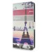 Colorful Stripes Eiffel Tower Pattern Magnetic Stand Leather Case With Card Slots For Samsung Galaxy Note 5