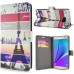 Colorful Stripes Eiffel Tower Pattern Magnetic Stand Leather Case With Card Slots For Samsung Galaxy Note 5