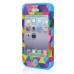 Colorful Triangle Pattern Plastic with Silicone Hybrid Case for iPhone 4 iPhone 4S - Light Blue