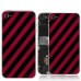 Contrast Color Twill Pattern Glass iPhone 4 Backplate - Red / Black