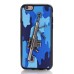 Cool 3D Gun Pattern Camouflage Protective TPU Back Case Cover for iPhone 6 / 6s - Blue