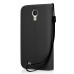 Cool Iron Buckle Magnetic Stand Leather Case with Card Slot for Samsung Galaxy S4 - Black